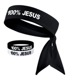 100% JESUS Tie Headband with Wristband(s)