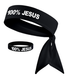 100% JESUS Tie Headband with Wristband(s)