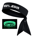 100% JESUS Tie Headband with Wristband(s)
