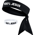 Black Heaband + White Wristband
