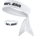 White Headband + White Wristband