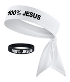 100% JESUS Tie Headband with Wristband(s)