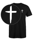 Black w/ White Distressed Cross