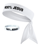 100% JESUS Tie Headband with Wristband(s)